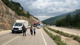 D-100 Karayolu Irmak köyü mevkiinde heyelan