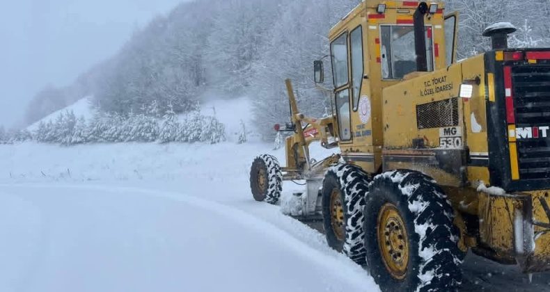Reşadiye’nin yüksek kesimlerinde kar yağışı etkili oldu
